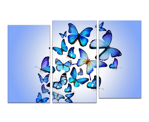 Триптих голубые бабочки